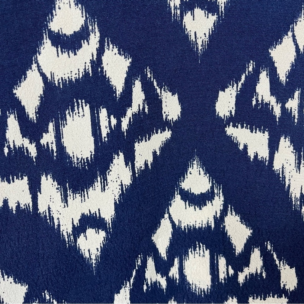 Talbots Blue Ikat Print Viscose A Line Skirt - Picture 9 of 15